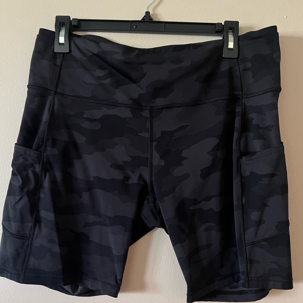 lululemon athletica Black Camo High-Rise Bike Shorts